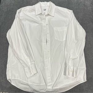 WHITE GAP POPLIN OVERSIZED SHIRT